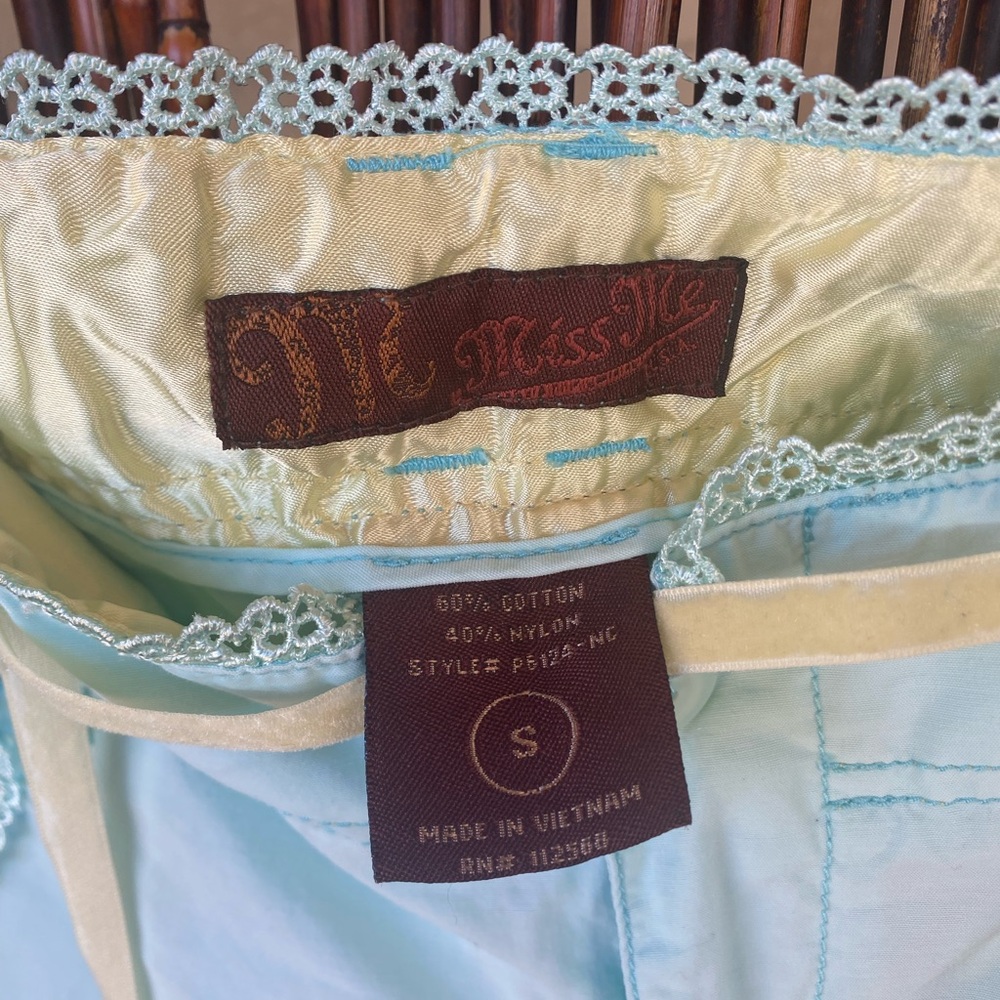 NWOT Miss Me Mint Patched Crop Pants - Picture 10 of 16